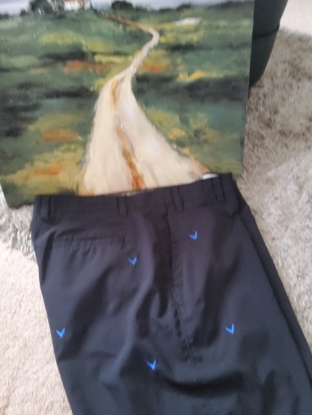 Callaway Men's Black Golf Shorts with Blue Embroidery.